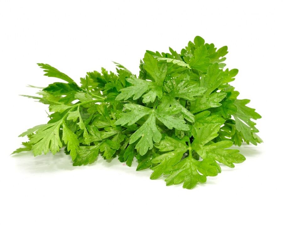 Parsley to prepare a medicinal decoction against prostatitis